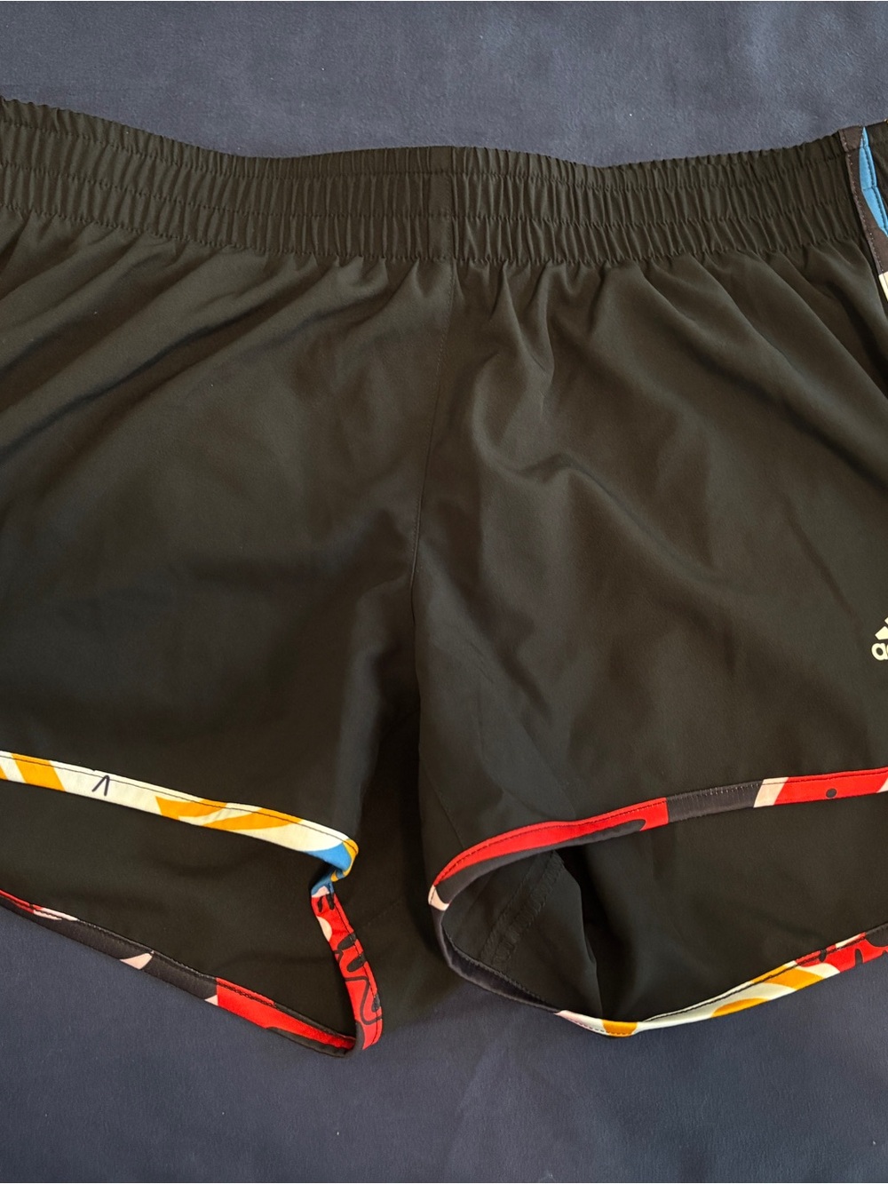 Adidas Women’s Black Running Shorts with Multicolor Trim